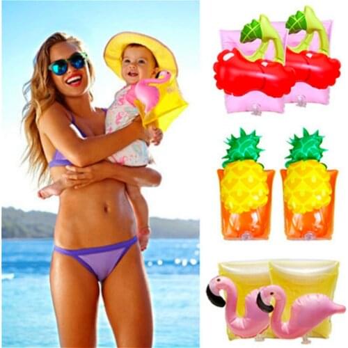 Baby Arm Swimming Ring Child Inflatable Pool Float Swimming Arm Float Safety Training Swimming Circle Fun Float Ring Flamingo