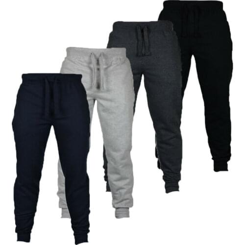 Mens casual sportswear solid color sports trousers gym jogger sports pants trousers