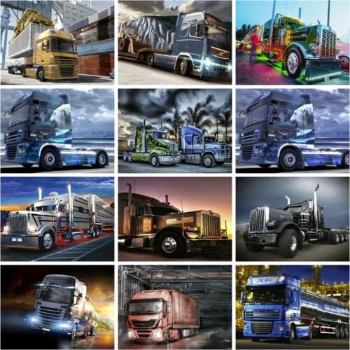 Huacan Full Square/round Diamond Painting Kit Truck Diamond Embroidery Mosaic Lorry Car Cross Stitch Home Decor