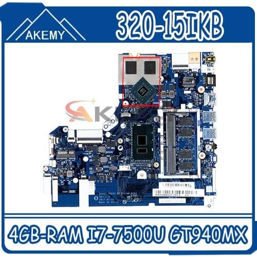 NM-B242 Laptop motherboard for Lenovo Ideapad 320-15IKB original mainboard 4GB-RAM I7-7500U GT940MX
