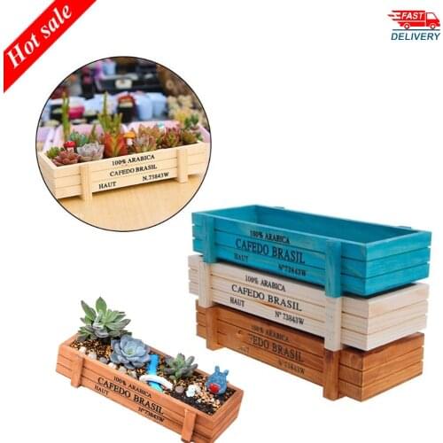 New Vintage Wood Garden Flower Planter Succulent Pot Trough Rectangle Box
