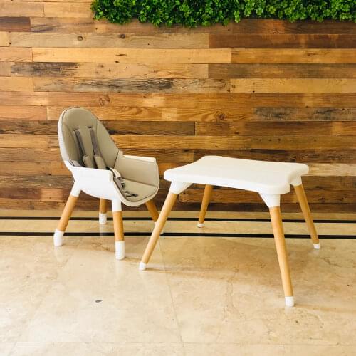 Brightbebe Factory Wholesale Wooden Multifunction 3 in 1 New Design Kids Feeding Dining Baby High Chair drop shipping