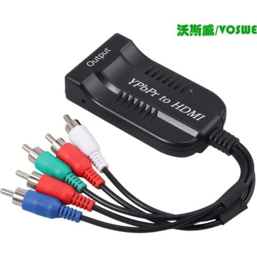 Step into black 5rca to HDMI conversion line, 1m 5 color difference AV conversion line