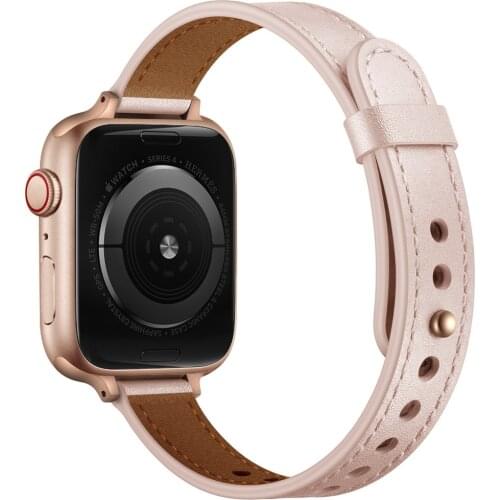 Genuine Leather Bands for Apple Watch 6 SE 40MM 44MM Band Slim Thin Comfortable Strap Bracelet for iWatch 5 4 3 2 1 38mm 42mm