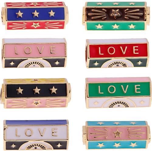 Charms for Bracelet Necklace Making Colorful Cute Charm Bead Connectors Designer Charms Five-pointed Star Alphabet Color Diy