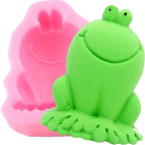 3D Cartoon Frog Soap Silicone Mold Chocolate Fondant Molds Baby Birthday Cake Decorating Tools Candy Polymer Clay Resin Moulds