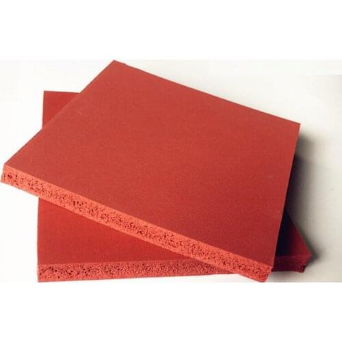 Silicone Foam Sponge Plate Sheet Board Heat Insulation Blanket Strip Square 500 x 500 x 8mm Red