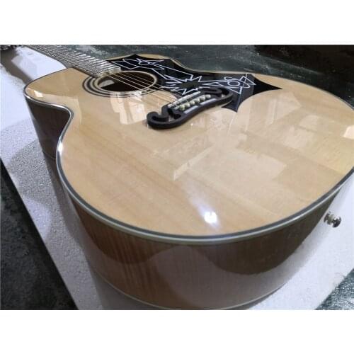 Only 2 in stock 6 string 43 inch Elvis Presley guitar,200 acoustic guitar, folk guitar,Spruce plywood guitar,flamed maple black