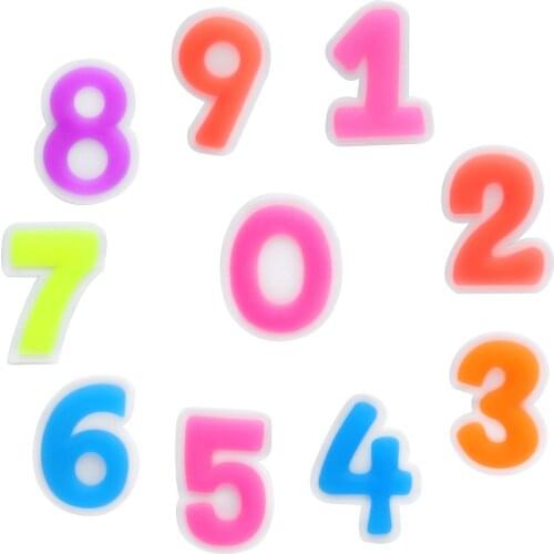 Shoe Decoration Buckle Charms number Accessories bag case DIY Combination Jibz for croc Bracelets Kids boy girl friend Gifts