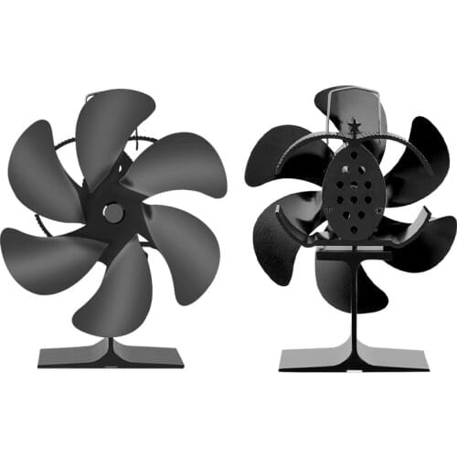 Fireplace Fan 6 Blade Ventilation Mute Enery-saving Heat Powered Fan Effecient Speedy Log Wood Burner Domestic Air Distribution