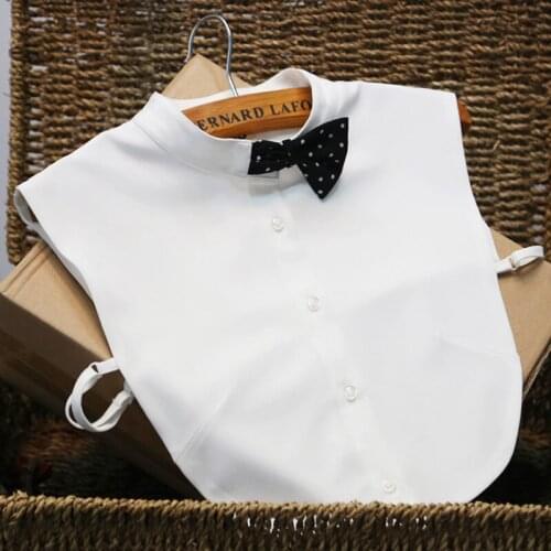 High Quality Shirt Fake Collar New Arrived Women boetie Blue Stripes Autumn Winter Collocation Shirt Detachable False Collar