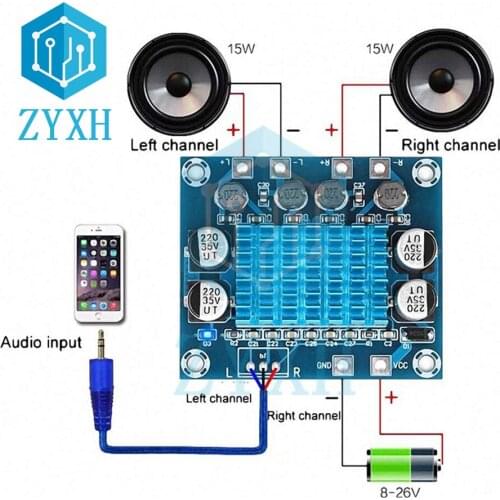 XH-A232 TPA3110 Digital Amplifier Board 30W*2 2.0 Channel Class D Stereo Audio AMP DC 8-26V 3A For Desk Speaker