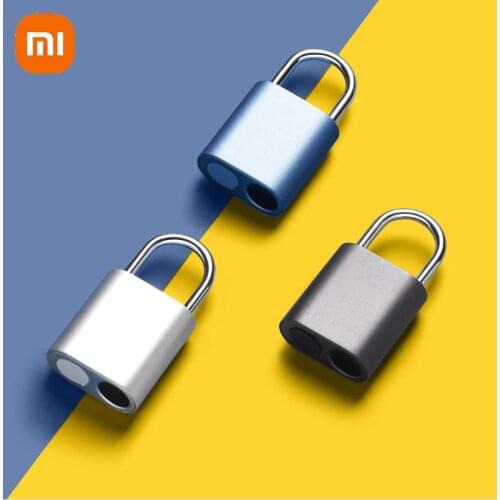 XIAOMI Youpin Keyless USB Rechargeable Door Lock Fingerprint Smart Padlock Quick Unlock Zinc alloy Metal Self Developing Chip