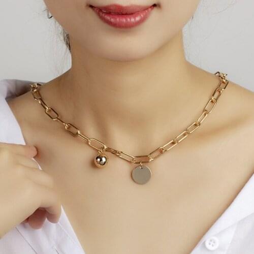 New pattern Fashion Big Retro Necklace for Women Twist Gold Color Chunky Thick Lock Choker Chain Necklaces Party Jewelry in-s