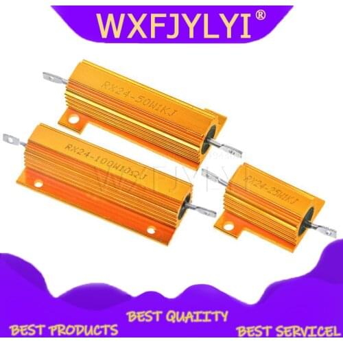 100W Aluminum Power Metal Shell Case Wirewound Resistor 0.01 ~ 100K 0.05 0.1 0.5 1 2 4 6 8 10 20 100 150 200 300 500 1K 10K ohm