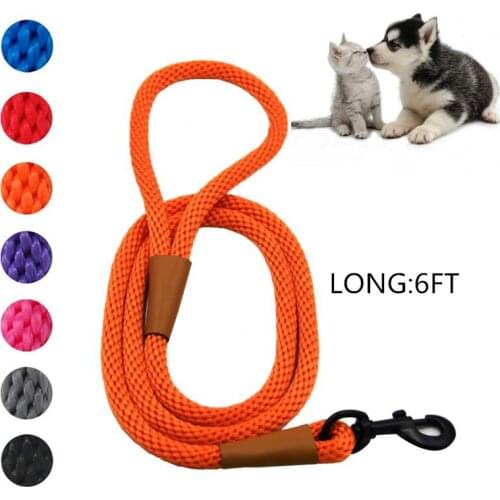 Large Dog Leash Rope Durable Adjustable Dog Leash Walking Big Dog Collar Strengthen Traction Harness Round Nylon Medium Dog Lead
