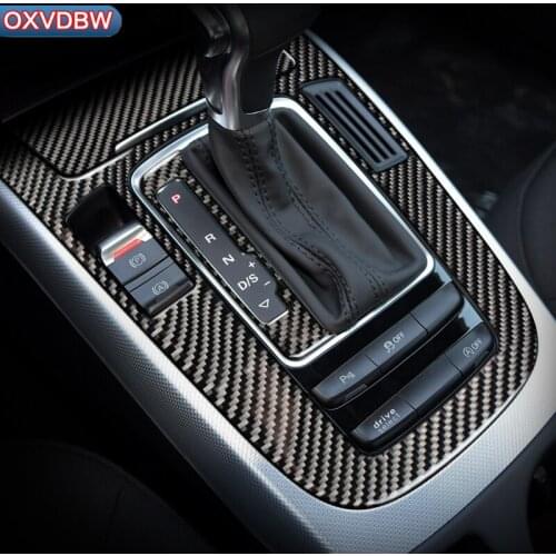 For Audi A4 B8 A5 Q5 Interior accessories Carbon Fiber Car Center Control Gear Shift Panel Decorative Sticker Cover Car Styling