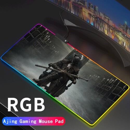 Bloodborne RGB Mouse Pad 900x400 Large Gaming Mousepad XXL Gamer Keyboard Maus Pad Computer Desk Mat Game Accessories