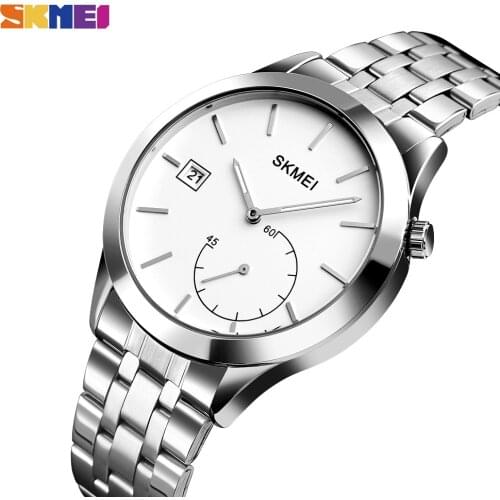 Fashion Quartz Watches Brand SKMEI Mens Watches Date Display Quartz Wrist watch Waterproof Business Men Bracelet Clock Reloj