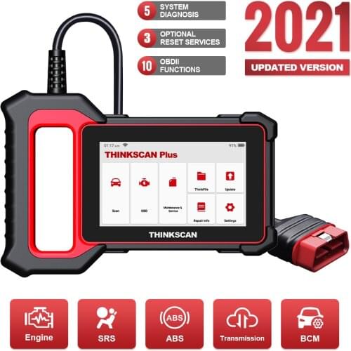 THINKCAR ThinkScan Plus S4 DIY OBD 2 Car Diagnostic Tool ABS/SRS/ECM/TCM/BCM System Scan Tools 2 Opition Resets OBD2 Code Reader