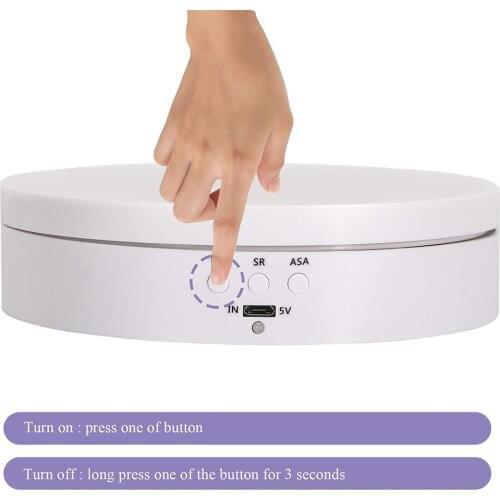Intelligent Charging Adjustable Speed Electric Turntable 360 Degrees Rotating Display Stand For Jewellery Watch Display