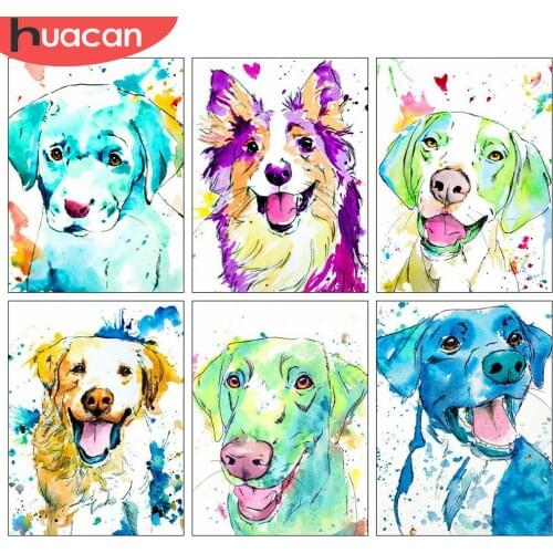 HUACAN 5D DIY Diamond Painting Full Animal Diamond Embroidery Cross Stitch Dog Pictures Of Rhinestones Mosaic Home Decor