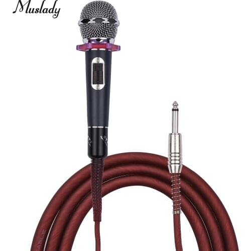 Dynamic Handheld Cardioid Condenser Microphone Wired Mic 4.5m/15ft Cable 6.35mm Plug for Music Singing Karaoke Stage Live