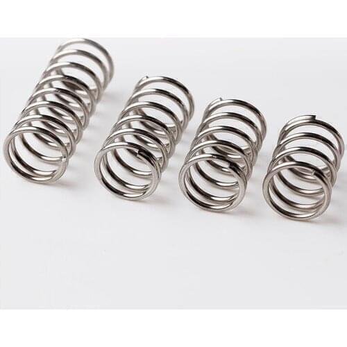 1.2x20mm Compression Spring, 304 Stainless Steel, 1.2mm Wire Diameter, 20mm Outer Diameter, 10-50mm Free Length, 10PCS