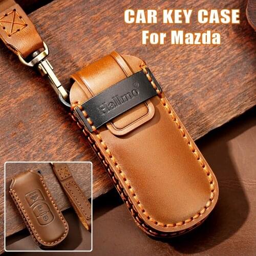 2 3 Button Leather Car Key Case Cover For Mazda 2 3 5 6 Demio CX-3 CX-4 CX-5 CX-7 CX-9 MX-5 Atenza Axela Car Accessories