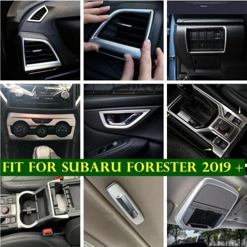 Matte Interior Refit Kit Air AC / Reading Lamps / Gearbox / Skylight Handle / Bowl Cover Trim For Subaru Forester 2019 2020 2021