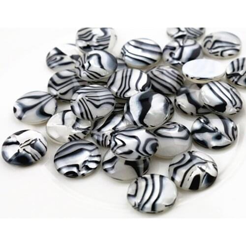 New Fashion 40pcs 12mm zebra Style Color Flat Back Resin Cabochons Cameo G7-42
