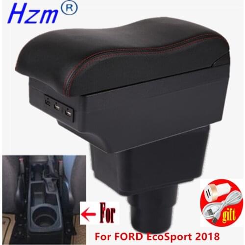For FORD EcoSport Armrest For FORD EcoSport Car Armrest box 2018-2021 Interior Retrofit Accessories Center Storage box USB