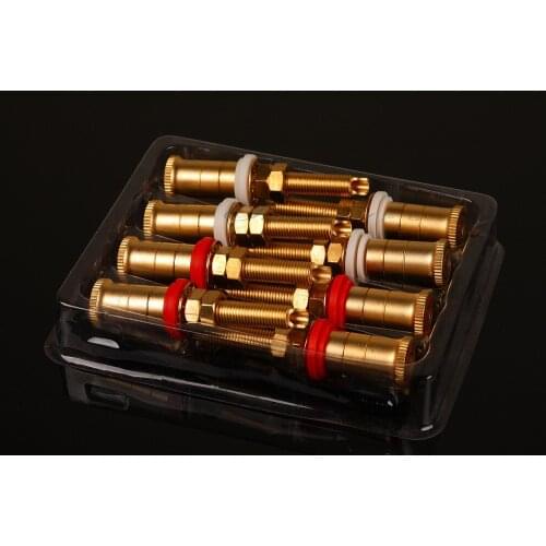 8pcs/set Gold Plated Copper Speaker Binding Posts Terminal Connectors WBT style
