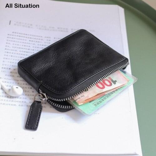 Luxury Organizer Purses Ladies Genuine Leather Top End Male Storage Coin Pouch Women Casual Zipper Short Clutch Bag Card Wallet