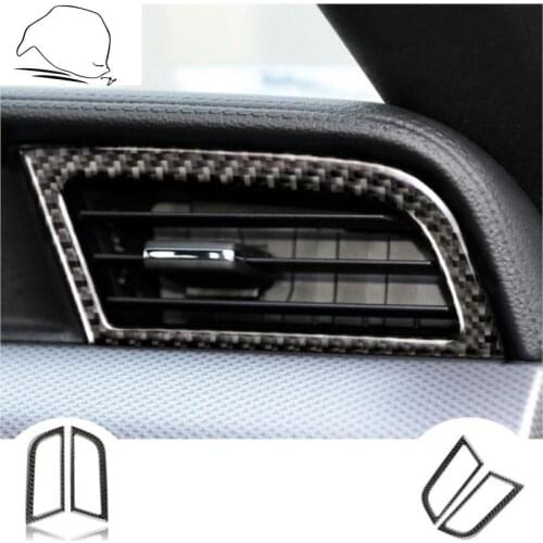 RRX Apply to Ford Mustang Carbon Fiber Side Air Conditioner Outlet Decorative Frame Cover Trim Sticker 2015 -2017car Accessori