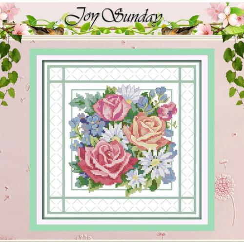 Handmade Four Season Flowers Counted Cross Stitch Flowers Cross Stitch 11CT 14CT Cross-Stitch Kit Handmade Embroidery Needlework