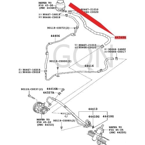 Hose 2006-Toy ota CAM RY booster pump oil pot outlet pipe hydraulic pump hose direction motor oil pipe direction motor oil pipe