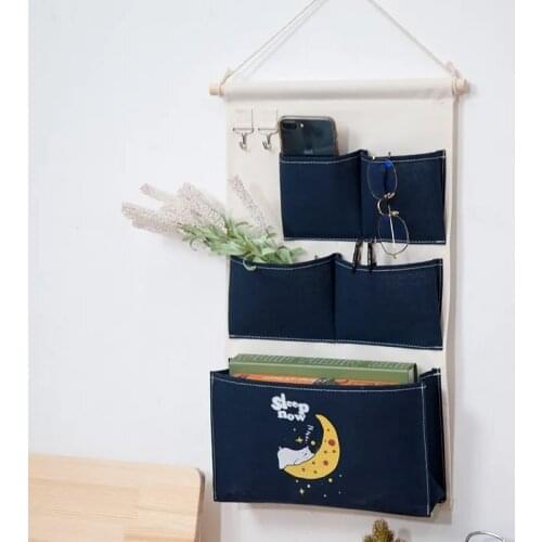 Storage bag wall-mounted hanging bag dormitory artifact, bedroom bunk bed and bedside must-have debris storage bag behind the do