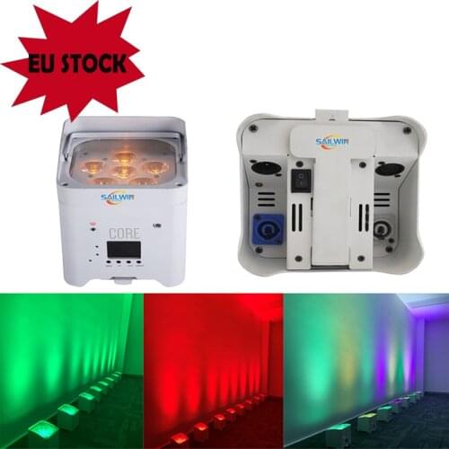 PowerCon Port DMX LED upLight 4X18W 6in1 RGBAW UV Battery Powered APP Mobile Phone Control LED Par Light DJ Lighting For Event