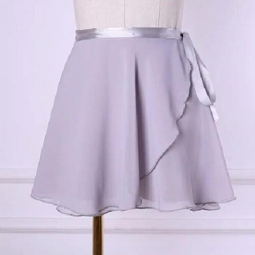 USHINE Adult Chiffon Ballet Tutu Skirt for Dance Women Girls Gymnastics Wrap Skirt Ballet Training Skirts