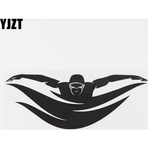YJZT 17.4CMX6.9CM Swim Breaststroke Pool Swimming Water Decal Vinyl Car Sticker Black/Silver 8A-0682