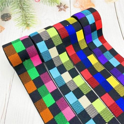 Jacquard Elastic Belt Nylon Lattice Pattern High Elastic Rubber Headdress Belt DIY Hand Sewing Clothing Case Bag Decoration 1M