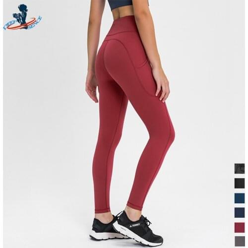 DEEPSENCE Womens Sports Push Up Leggings High Waisted Yoga With Pockets Pants Workout Fitness Autumn Winter Joggers Tights