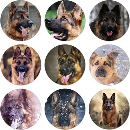 58mm German Shepherd Dog Icons Pins Badge Decoration Brooches Metal Badges For Backpack Decoration