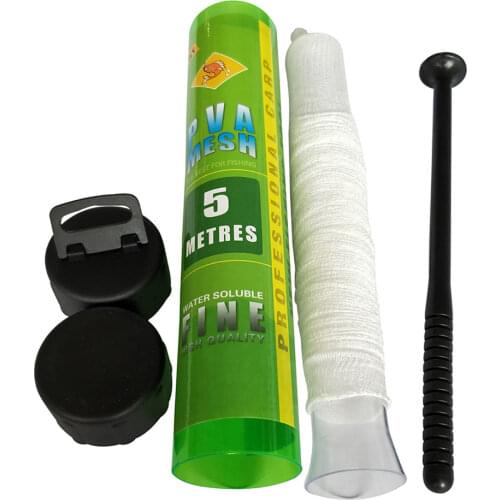 1PCS 5M Water Dissolving PVA Narrow Mesh Tube Net Carp Fishing Feeder Lures Refill Plunger Bar Tackle Carp Fishing Feeder