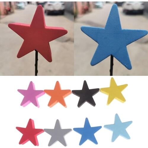 1Pc Colorful five-pointed star car antenna pen topper aerial EVA ball decor random color