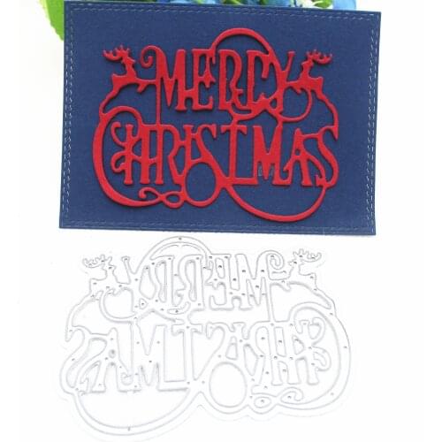 10*8cm Merry Christmas Words Metal Cutting Dies Stencils for DIY Scrapbooking Photo Album Decorative Embossing DIY Paper Card