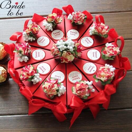 10 PC/Set Bride to be Candy Box Wedding Gifts For Guests Paper Box Bag Bride Birthday Party Flower Decoration Gift Boxes Packing
