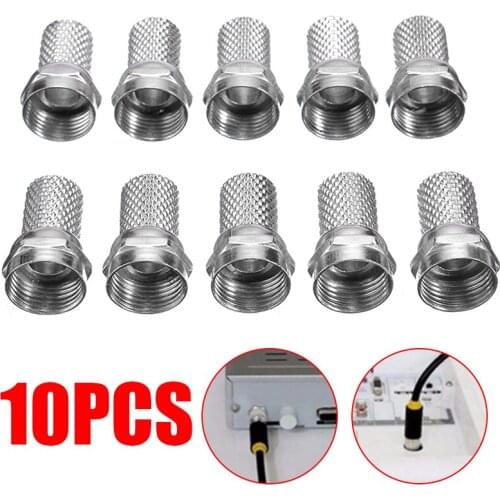 10pcs/lot RG6 F Type Coaxial Cable Connector Plugs RG6 F Plug Connectors RG6 Coaxial Cables For TV Satellite Virgin Cable