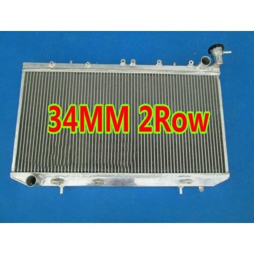 2Row Aluminum Radiator FOR 1990-1996 Nissan Primera P10 931 Infiniti G20 1.6/2.0L SR20DE I4 MT With Cap 91 92 93 94 95